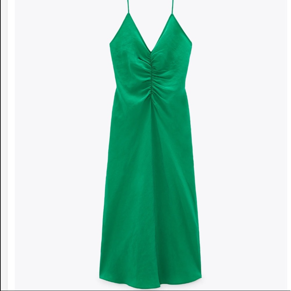 NEW ZARA LONG RUCHED DRESS